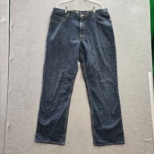 Carhartt Men Jeans‎ 36x34 Blue Denim Holter Relaxed Fit Pockets High Rise Cotton